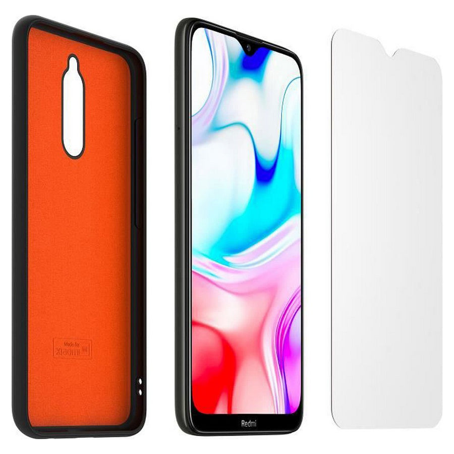 Protection pour téléphone portable Modelabs Écran de protection en verre trempé Noir TPU Xiaomi Redmi 8/8A