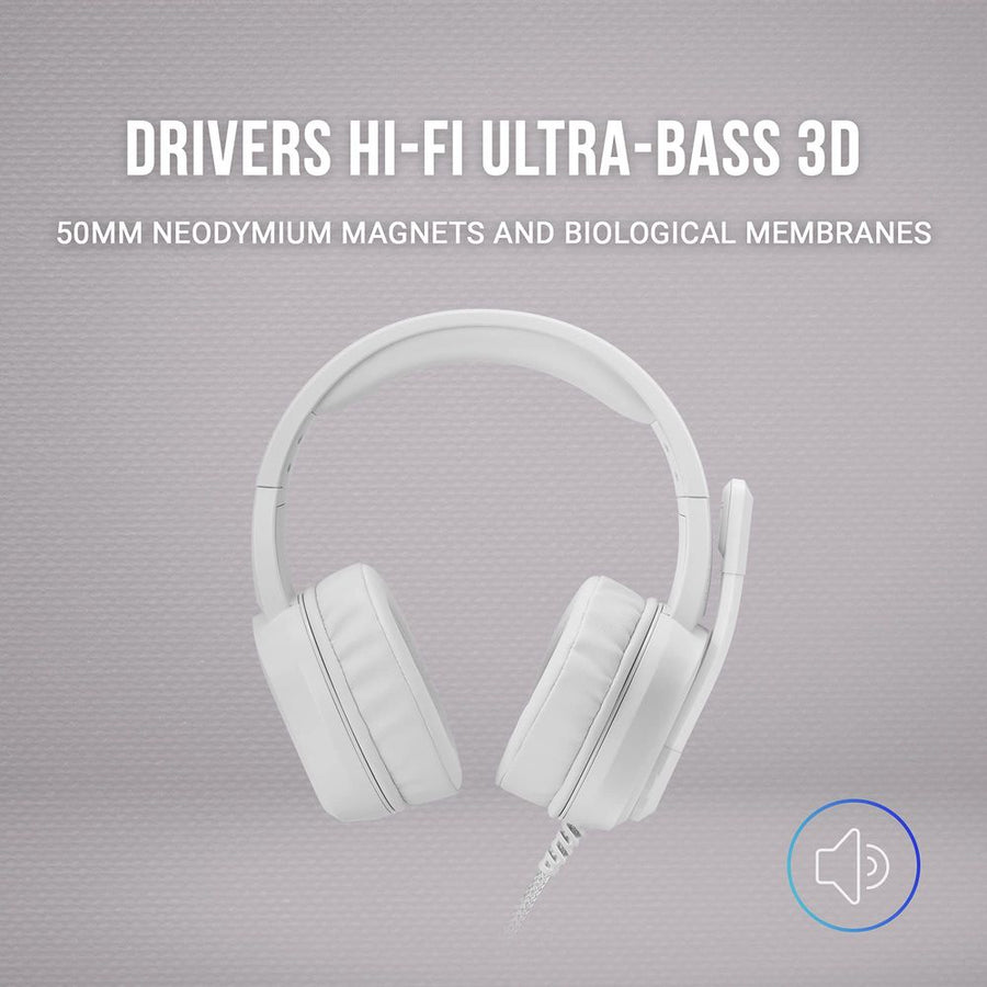 Casque avec Microphone Gaming Mars Gaming ‎MH320W LED RGB Stéréo Gris