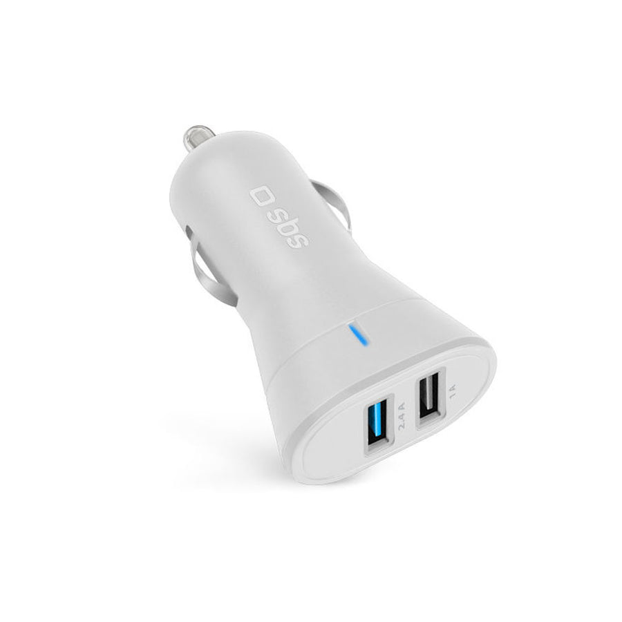 Chargeur de voiture SBS TECR2USB24AWFAST 2400 mAh Blanc