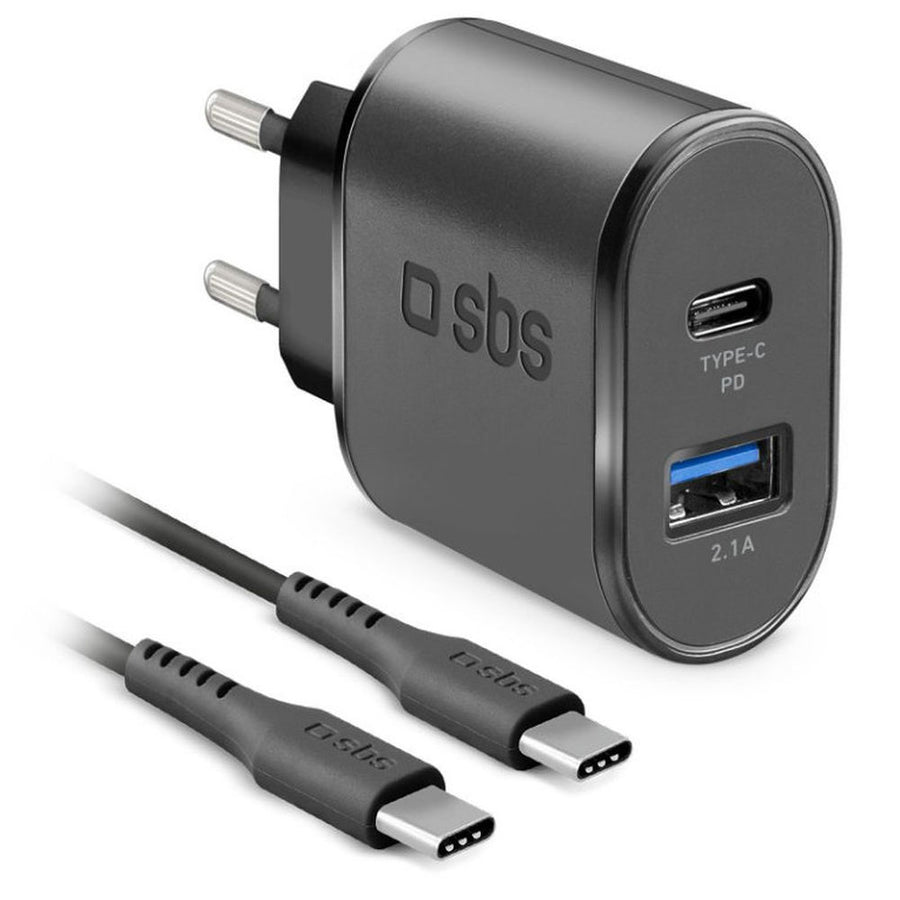 Chargeur Mural + Câble USB C SBS LB13462226 Noir
