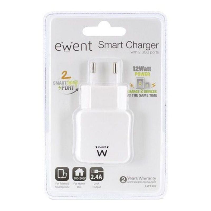 Chargeur mural 2 en 1 Ewent EW1302 5V 2.4A 12W