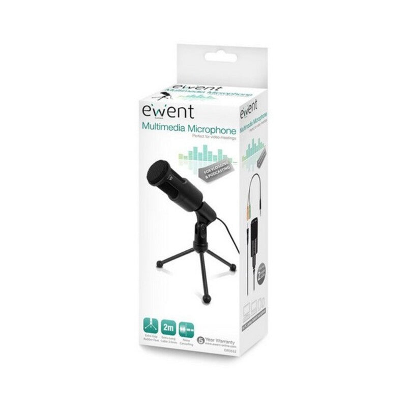Microphone de Bureau Ewent EW3552 3.5 mm Noir