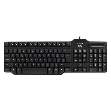 Clavier avec lecteur Ewent EW3252 DNI Noir (Espagnol)