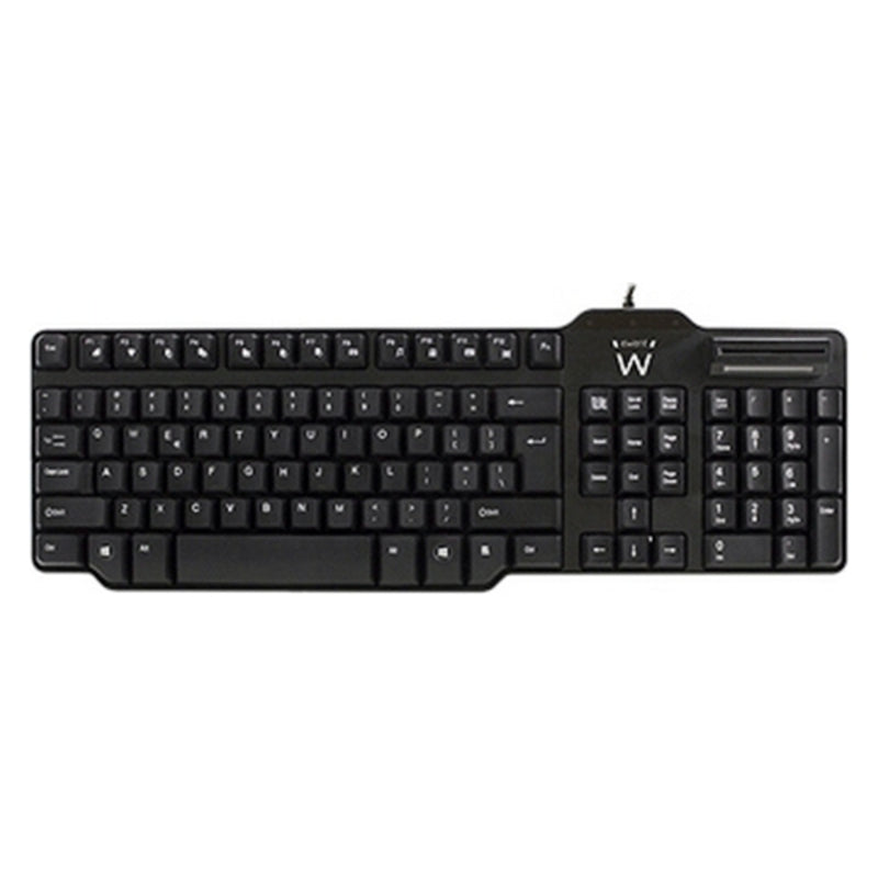Clavier avec lecteur Ewent EW3252 DNI Noir (Espagnol)