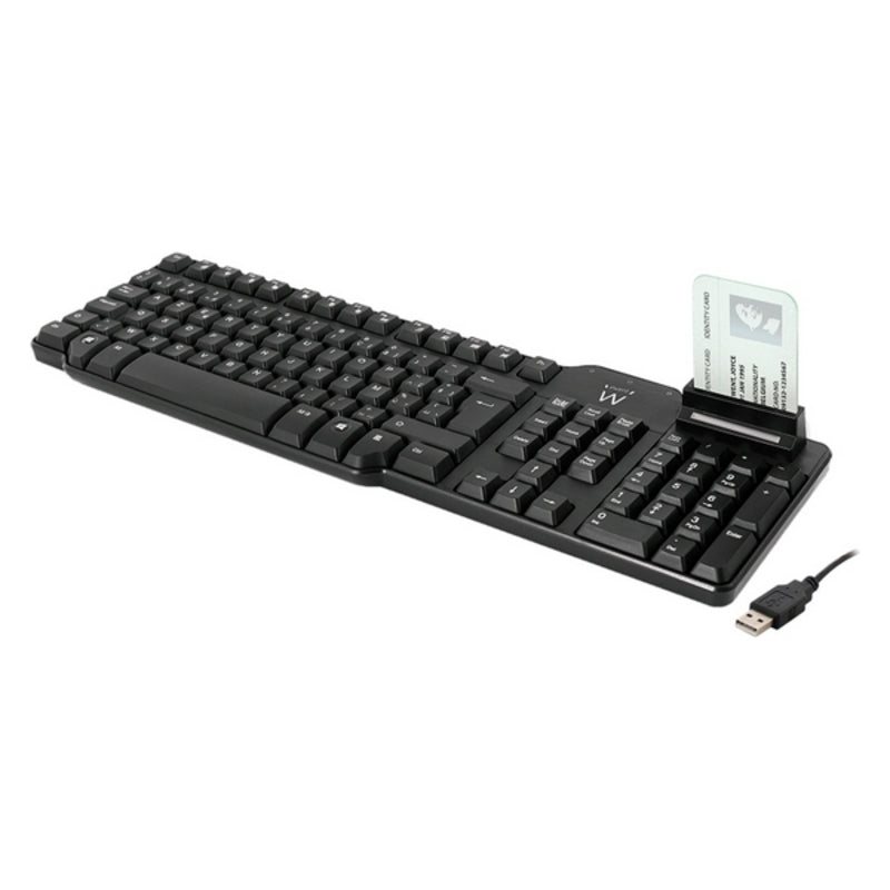 Clavier avec lecteur Ewent EW3252 DNI Noir (Espagnol)