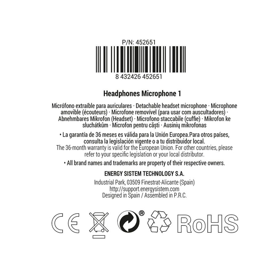 Microphone dynamique Energy Sistem Headphones