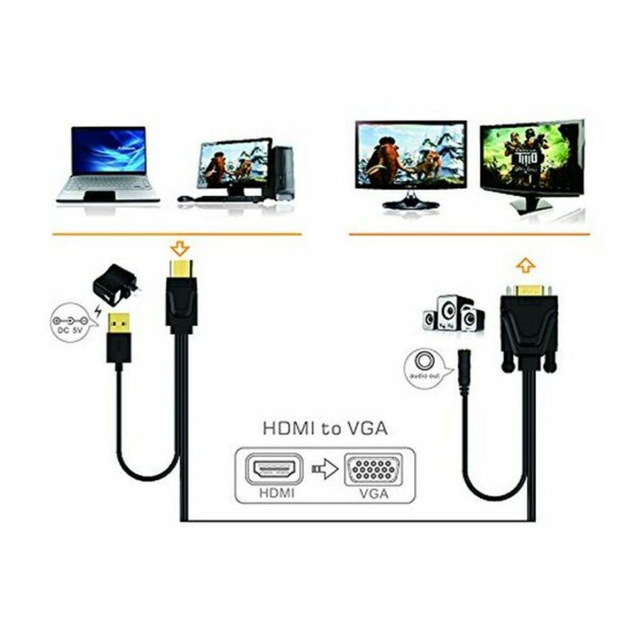 Adaptateur HDMI vers VGA approx! APPC22 3,5 mm USB 60 Hz