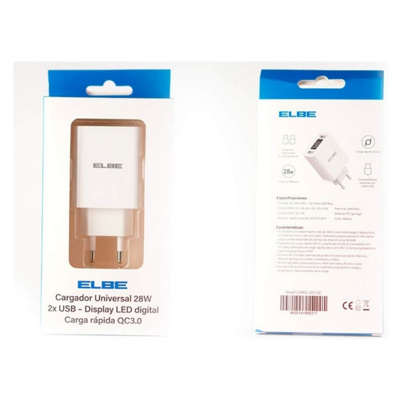 Chargeur mural ELBE CARG-302-QC USB 3.0 x 2 28 W