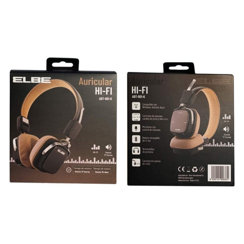 Écouteurs Bluetooth ELBE ABT-001K 40 mm Crème