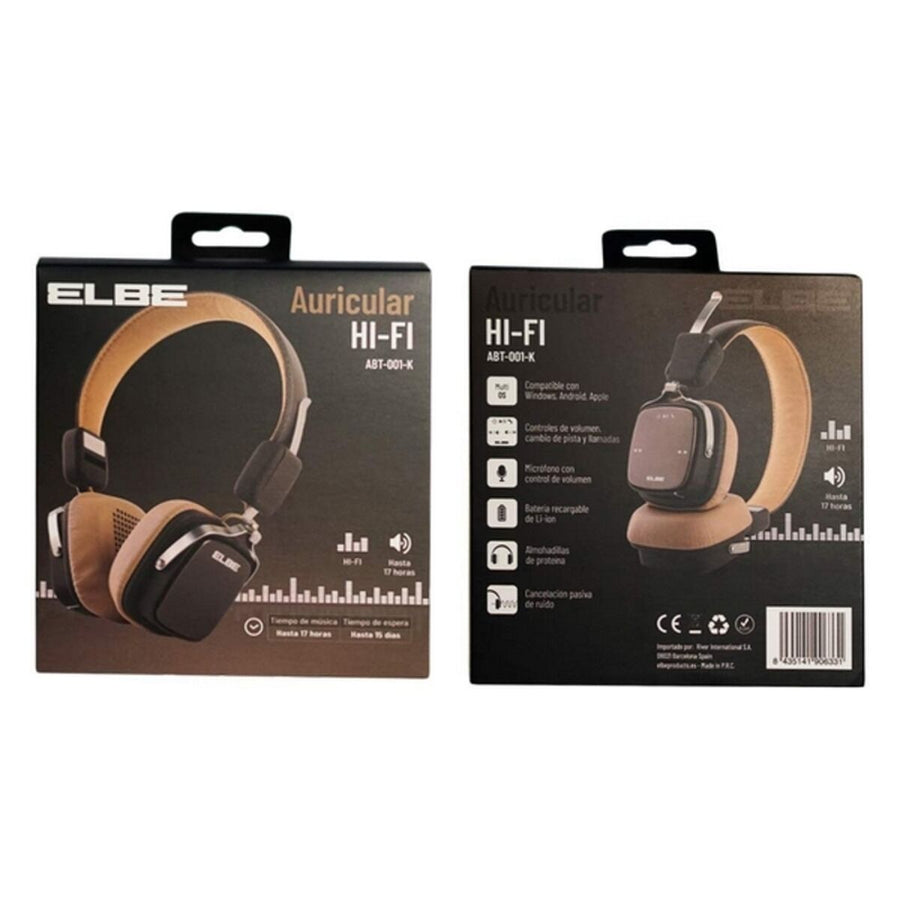 Écouteurs Bluetooth ELBE ABT-001K 40 mm Crème