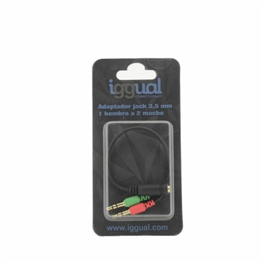 Adaptateur jack femelle ou mâle 3.5mm iggual IGG317198 Noir