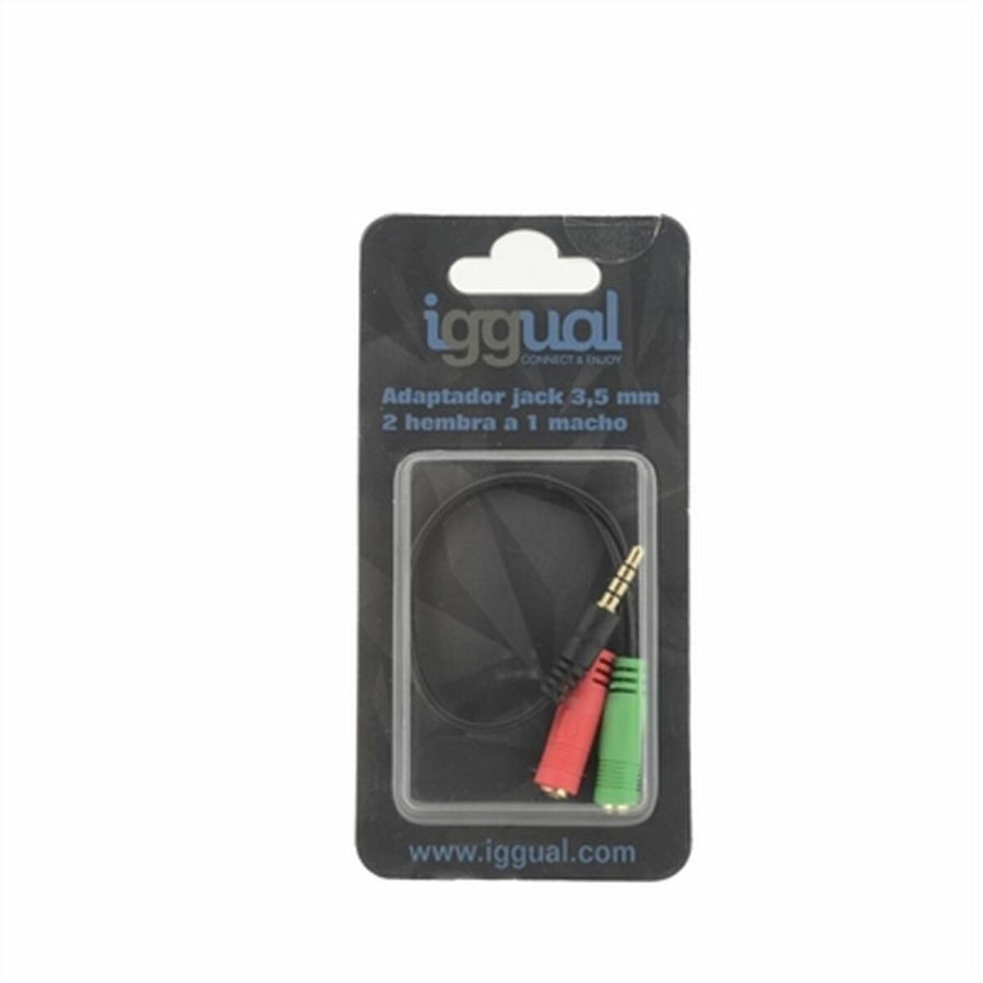 Adaptateur jack femelle ou mâle 3.5mm iggual IGG317280 Noir