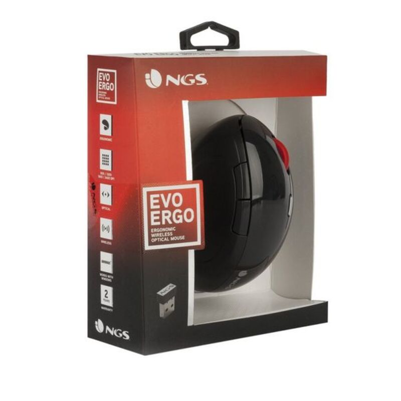 Souris sans-fil NGS EVOERGO Plug and play Noir