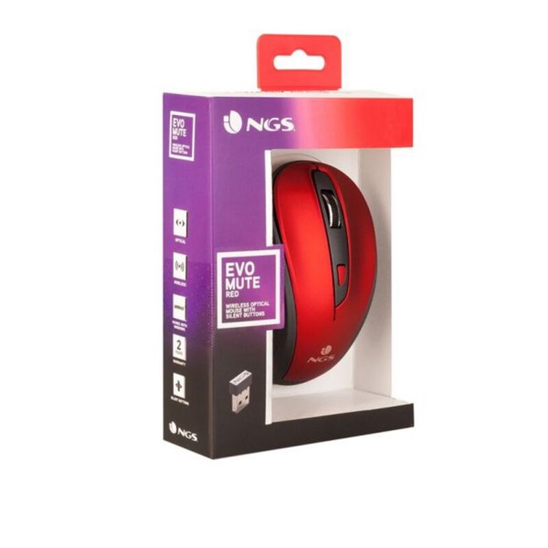 Souris sans-fil NGS EVOMUTERED Plug and play Rouge