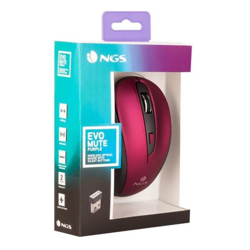 Souris sans-fil NGS EVOMUTEPURPLE Plug and play Violet