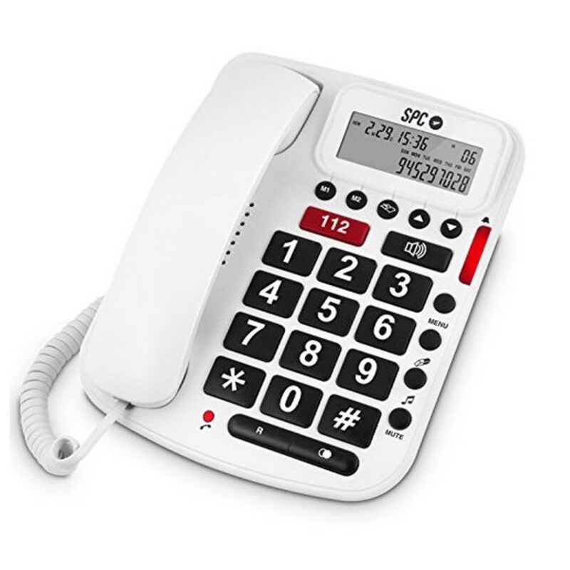 Téléphone Fixe pour Personnes Âgées SPC 3293B Blanc