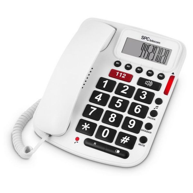Téléphone Fixe pour Personnes Âgées SPC 3293B Blanc