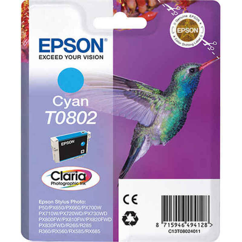 Cartouche d'encre originale Epson T0802 Cyan