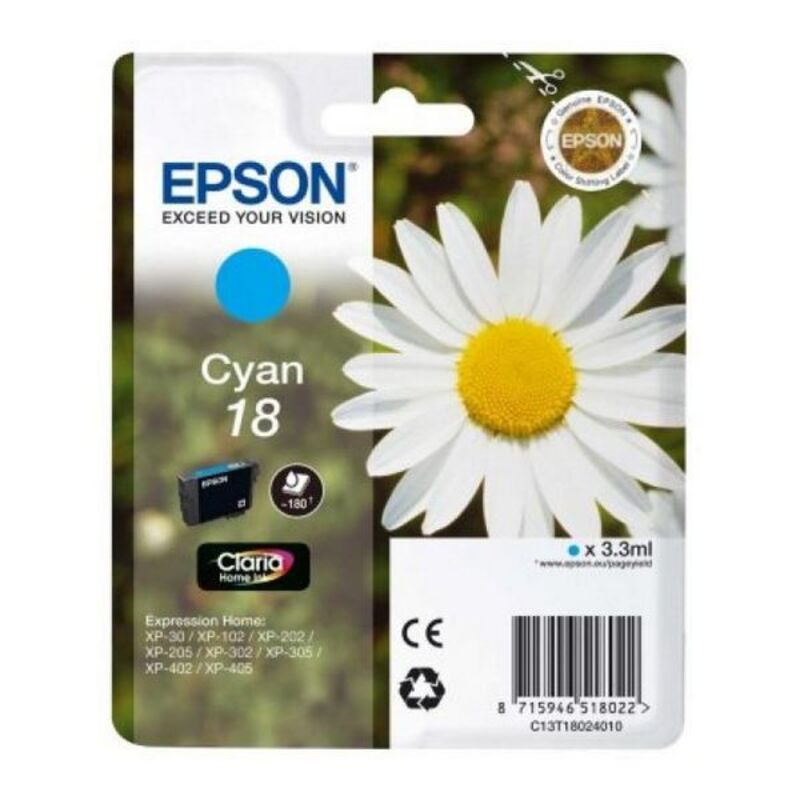 Cartouche d'Encre Compatible Epson T1802 Cyan